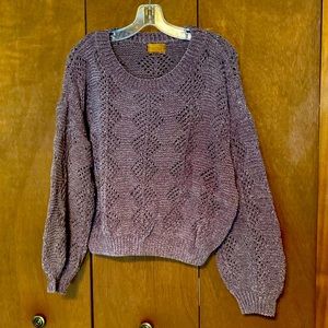 POL cropped chunky sweater in Cocoa **NWOT**